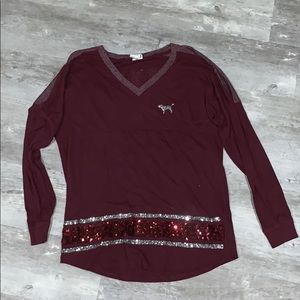 maroon pink long sleeve